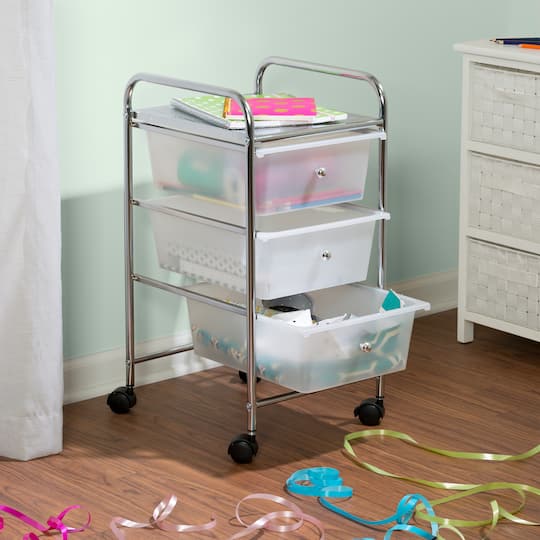 3 Drawer Plastic Storage Cart At Michaels, 3 Drawer Plastic Storage Chest With Wheels